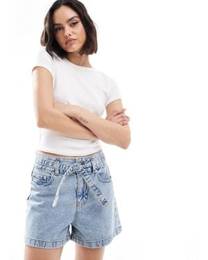 JJXX Denim Shorts With Tie Waist - Blue