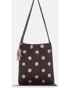 Pull&Bear Embellished Polka Dot Shoulder Bag - White