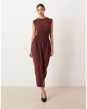ASOS Lace Insert Maxi Dress - Brown