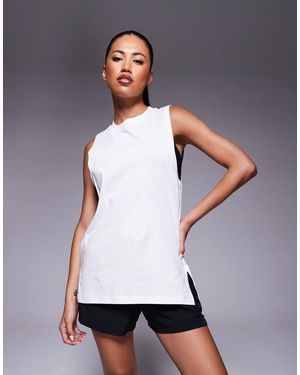 4505 Icon Cotton Drop Armhole Tank Top With Quick Dry Finish - Grey