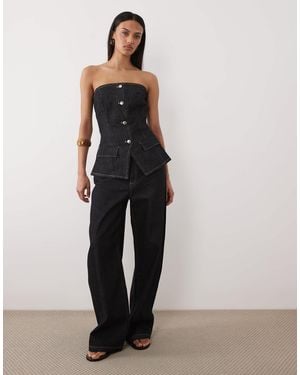 Mango Clemence 100% Cotton Barrel Jean Co-ord - Blue