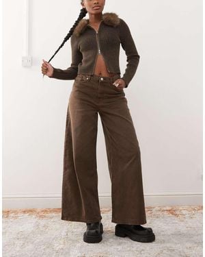Monki Pantaloni Ampi - Marrone