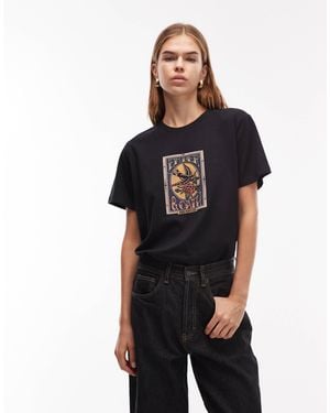ASOS Regular Fit T-shirt With Tattoo Style Patch Graphic - Black