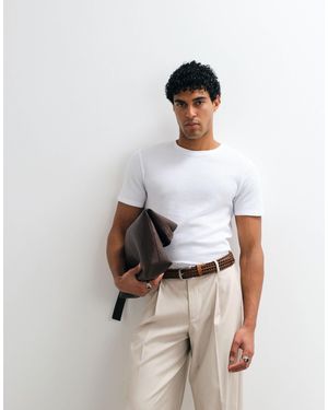 ASOS – strukturiertes t-shirt - Weiß