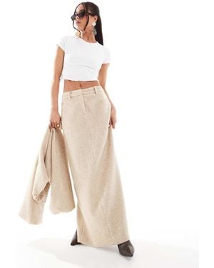 4th & Reckless Wool Maxi Skirt Co-ord - Natural
