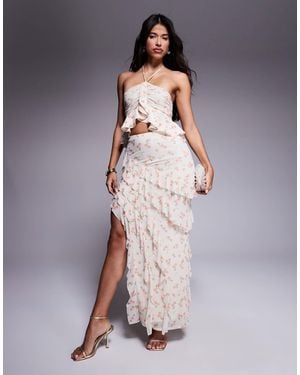 AFRM Asymmetrical Ruffle Maxi Skirt - Purple