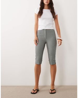 Abercrombie & Fitch Pantalones Capri A Cuadros Vichy De Talle Alto De Bengalina - Gris