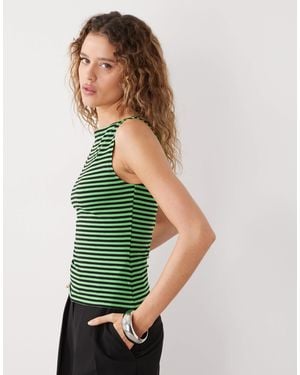 Weekday Annie Soft Boat Neck Sleeveless Top - Green