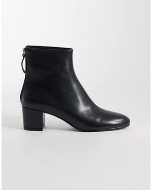 Mango Zip Detail Heeled Ankle Boot - Black