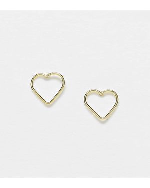 Kingsley Ryan Cutout Heart Stud Earrings - Metallic