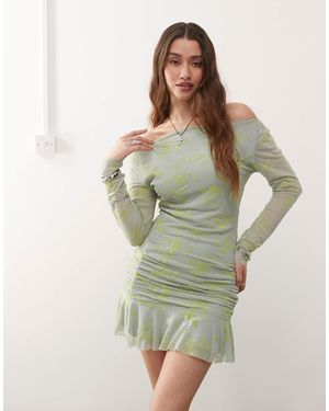 Collusion Soft Slinky Long Sleeve Dress - Green