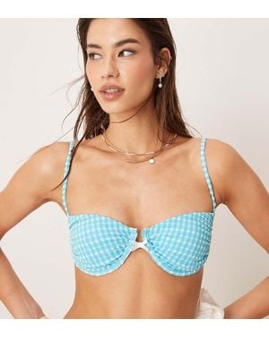 Dippin' Daisy's Dippin Daisys Exclusive Mix And Match Gingham Underwire Bikini Top - Blue