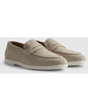 River Island Suede Loafers - Natural