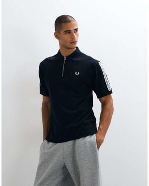 Fred Perry Tennis Net Tape Polo Shirt - Blue
