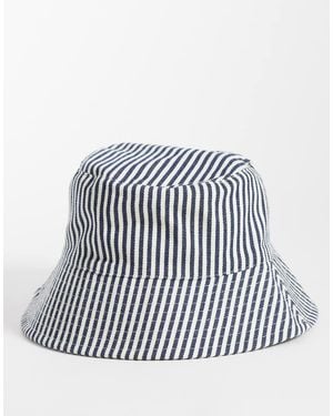 Accessorize Stripe Bucket Hat - White