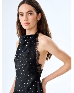 OMNES Tops Jayne Halterneck Top With Lace Detail - Black