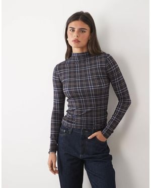 Nobody's Child High Neck Long Sleeve Top - Gray