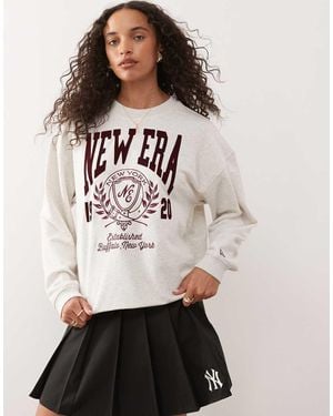 KTZ Felpa Oversize Chiaro Con Stampa Stile College - Neutro