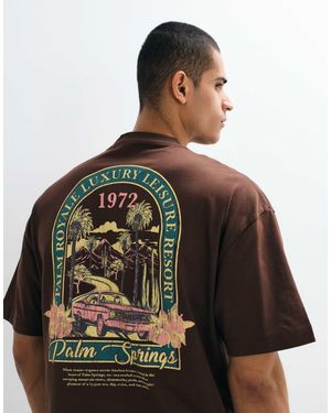 River Island – oversize-t-shirt - Braun