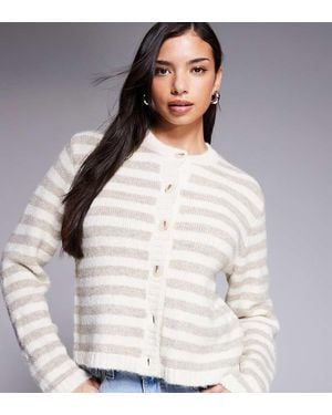 The Frolic Exclusive Fluffy Knit Button-through Cardigan - White