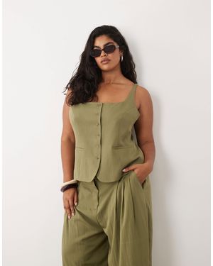 ASOS Curve Tailored Scoop Neckline Vest - Green