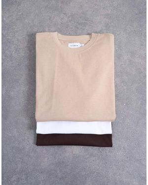 TOPMAN 3 Pack Relaxed Fit T-shirt - Grey