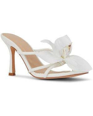 SEQWL Open Toe Slip-On High Heel Sandals - White