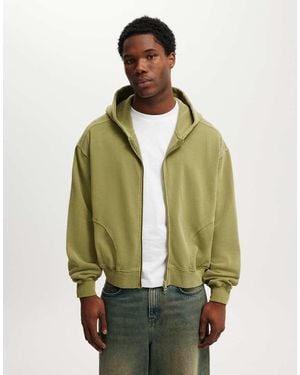 Cotton On Cropped Zip Up Hoodie - Green