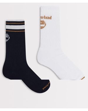 Timberland 2-Pack Retro Logo Crew - White