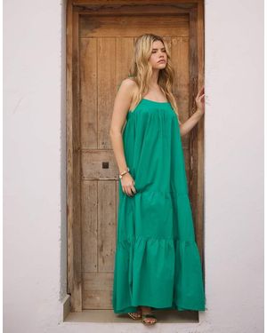 South Beach Strappy Tiered Maxi Dress - Blue