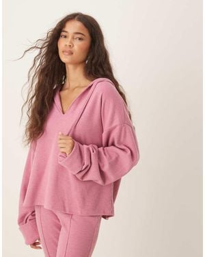ASOS Supersoft Hoodie With Turn Back Cuff Detail - Pink