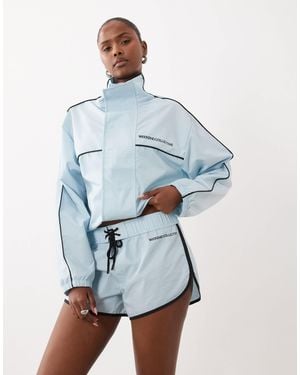 ASOS Weekend Collective Co-ord Micro Nylon Short With Tie Waist Detail - Blue