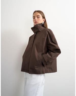 TOPSHOP Trenchcoat mit stehkragen und cropped-schnitt - Braun