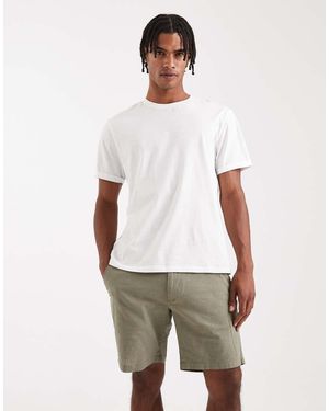 Jack & Jones Pantalones Cortos Verdes De Mezcla De Lino De - Blanco
