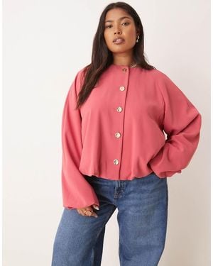 ASOS Curve Tailored Bubble Hem Jacket With Button Detail