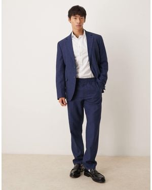 SELECTED Malik Linen Blend Regular Fit Trouser - Blue