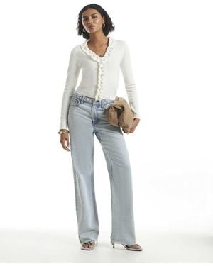 River Island Knit Frill Neck Jumper - White