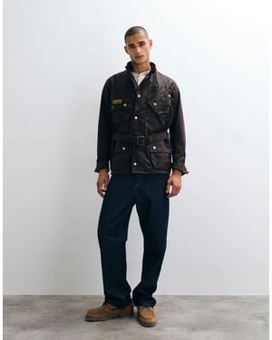 Barbour Veste cirée ceinturée original bordeaux - Noir