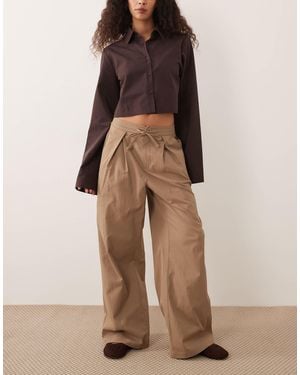 Threadbare Pantalon large à enfiler à nouer à la taille - moka - Marron