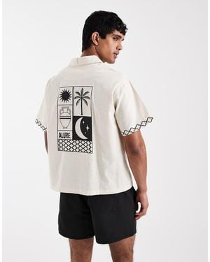 Aray Camisa Playera Con Estampado De Palmeras En La Espalda De -Neutro - Blanco