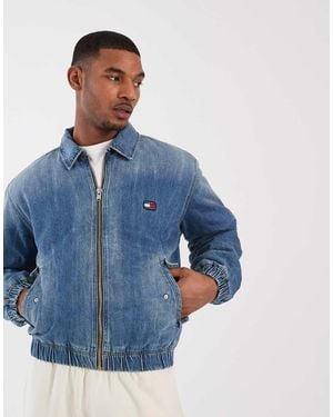 Tommy Hilfiger Padded Collar Denim Bomber Jacket - Blue