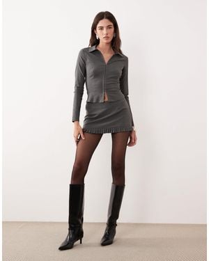 Motel Sahana Ruffle Edged Mini Skirt - Natural