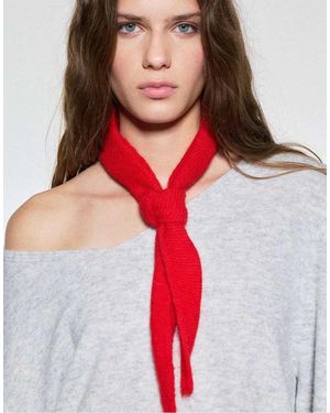 Pull&Bear Knitted Bandanna Scarf - Red