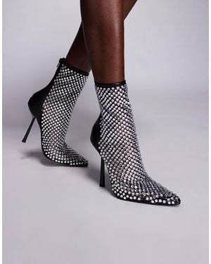 SIMMI Simmi London Yaa Diamante High Ankle Boots - Brown