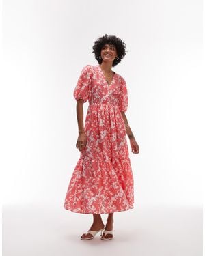 & Other Stories Premium Tiered Volume Maxi Dress - Pink