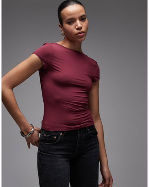 ASOS Slinky Cap Sleeve Scoop Back Top - Red