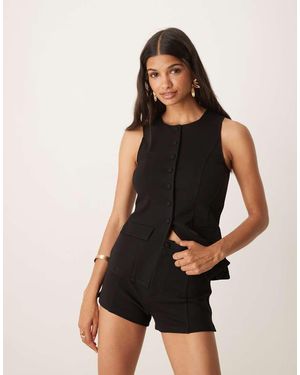 ASOS Co-ord Ponte Seamed Hot Pant Short - Black