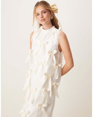 Sister Jane Snowdrop All Over Bow Midi Dress - Natural