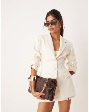 ASOS Cinch Waist Blazer - Natural