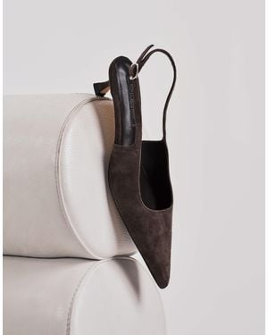 Tony Bianco Crush Kitten Heel Slingback Shoes - Brown